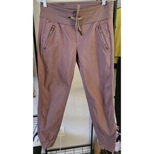 Swiss Alps Women's Purple Jogger Pants S Zip Pockets Drawstring Elastic Waist
